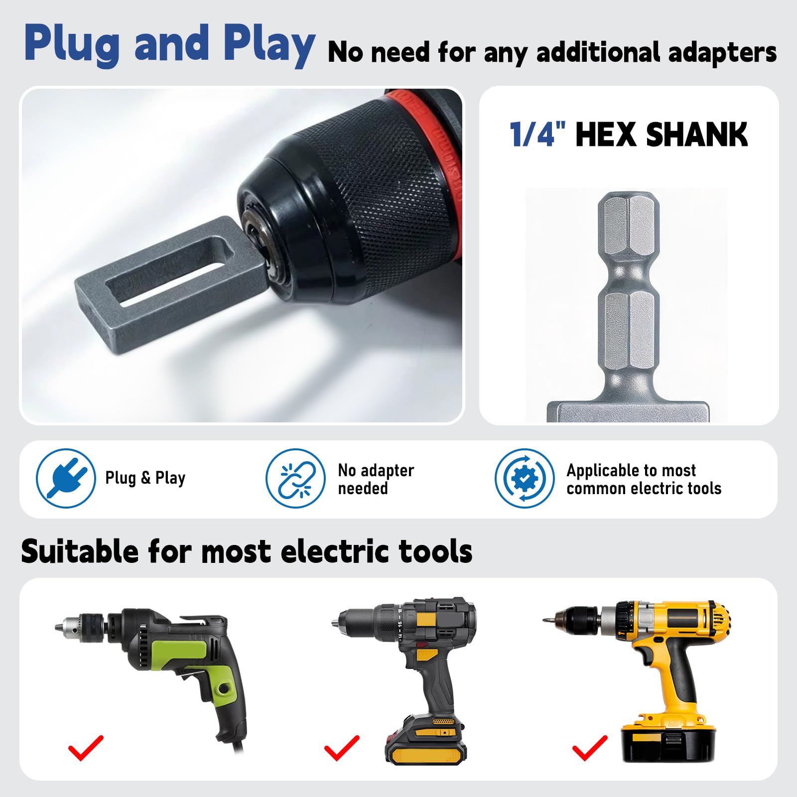 Set 2 Attorcigliatori per Trapano, Torsione Rapida Fili Trapano Elettrico a Filo Attacco Esagonale 1/4" Professionale per Recinzioni Legatura Tondini e Costruzioni Edili