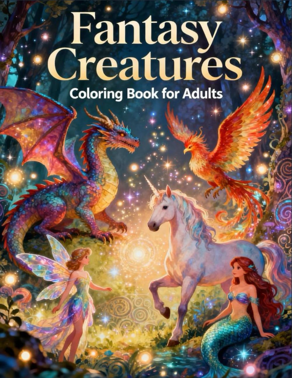 Fantasy Creatures: Mystical Beasts, Enchanted Worlds & Magical Designs for Adults
