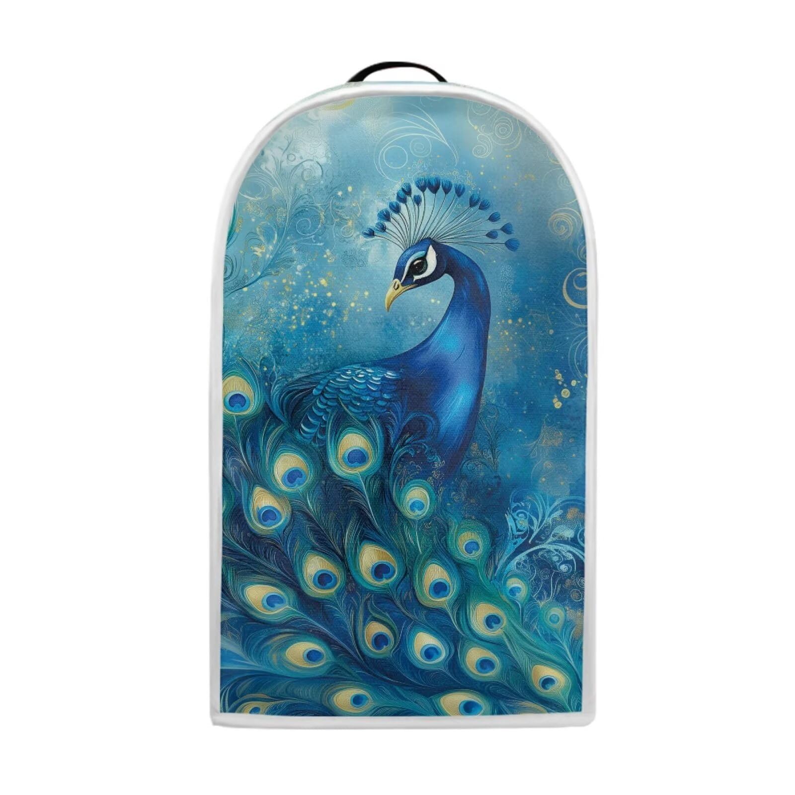 Talayituse Blue Peacock Print Blender Dust Cover, Fingerprint Protection Cover for Stand Mixer or Coffee Machine, Home Kitchen Appliance Covers for Stain Dust Resistant Supplies