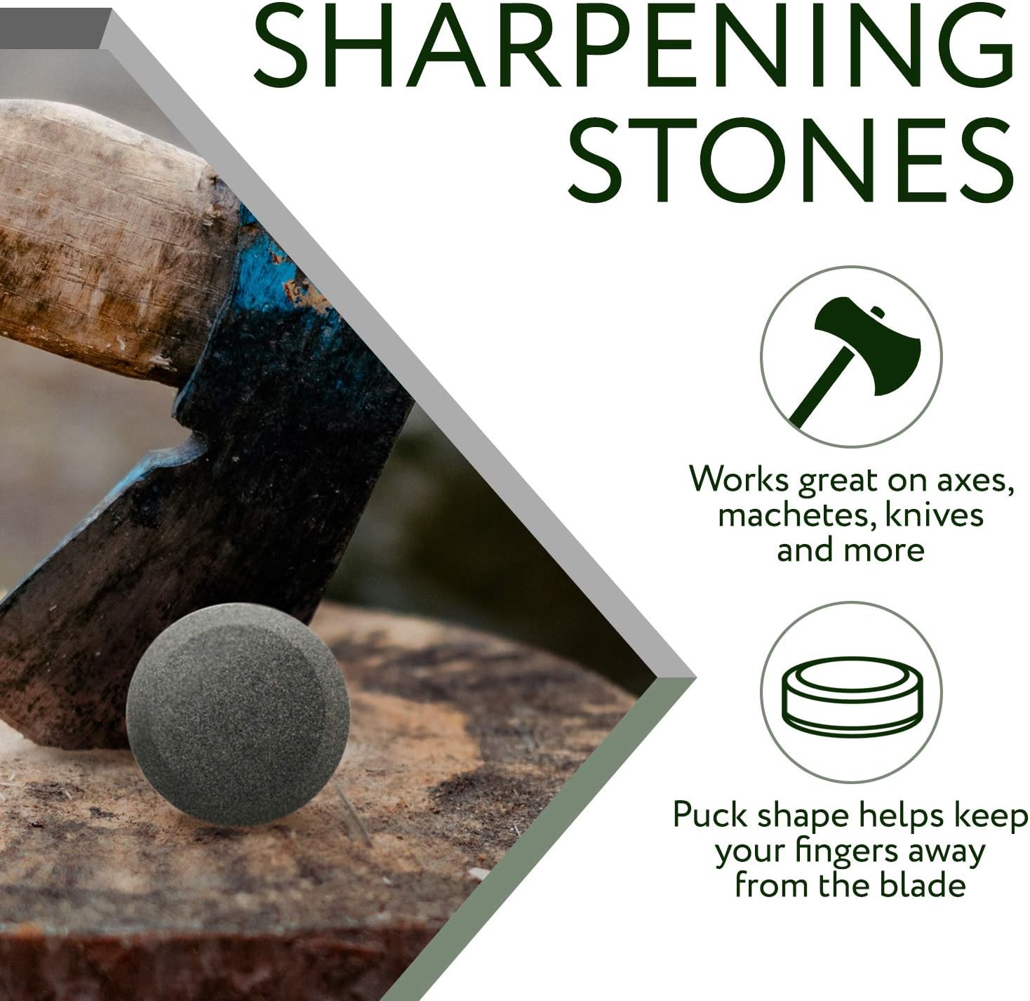 Up To 40% OFF Axe Sharpening Puck and Tool Sharpener Pack of 2 280 & 120 Grit, Dual Grit Whetstone Puck Blade Sharpener for Garden Tools, Axe Sharper Disk for Sharpening Dull, Blunt or Tired Edges