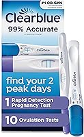 Vista 1 de Clearblue Kit de inicio completo de ovulación, 10 pruebas de ovulación y 1 prueba de embarazo