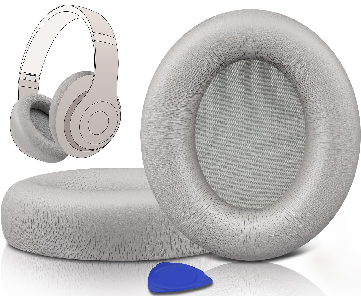 SOULWIT Replacement Earpads for Beats Studio Pro Wireless Noise Cancelling Headphones, Cushions Ear Pads with Soft Protein Leather, Noise Isolation