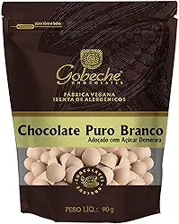 Gotas Chocolate Branco Gobeche - Adoçado com Açúcar Demerara- 90g