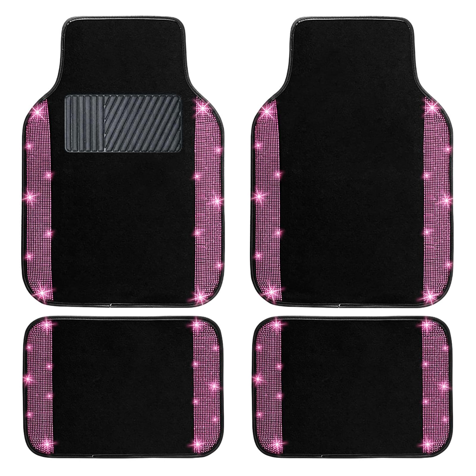 MNAAZVSOL 4 Pcs Car Floor Mats, for MG ZS MG4 MG5 ZS EV HS EHS HS Plug-in PHEV ZS Hybrid+ Luxury Luxury Interior Carpets Waterproof Anti-Slip Heavy Duty Decorative Auto Rugs Padding Set,B