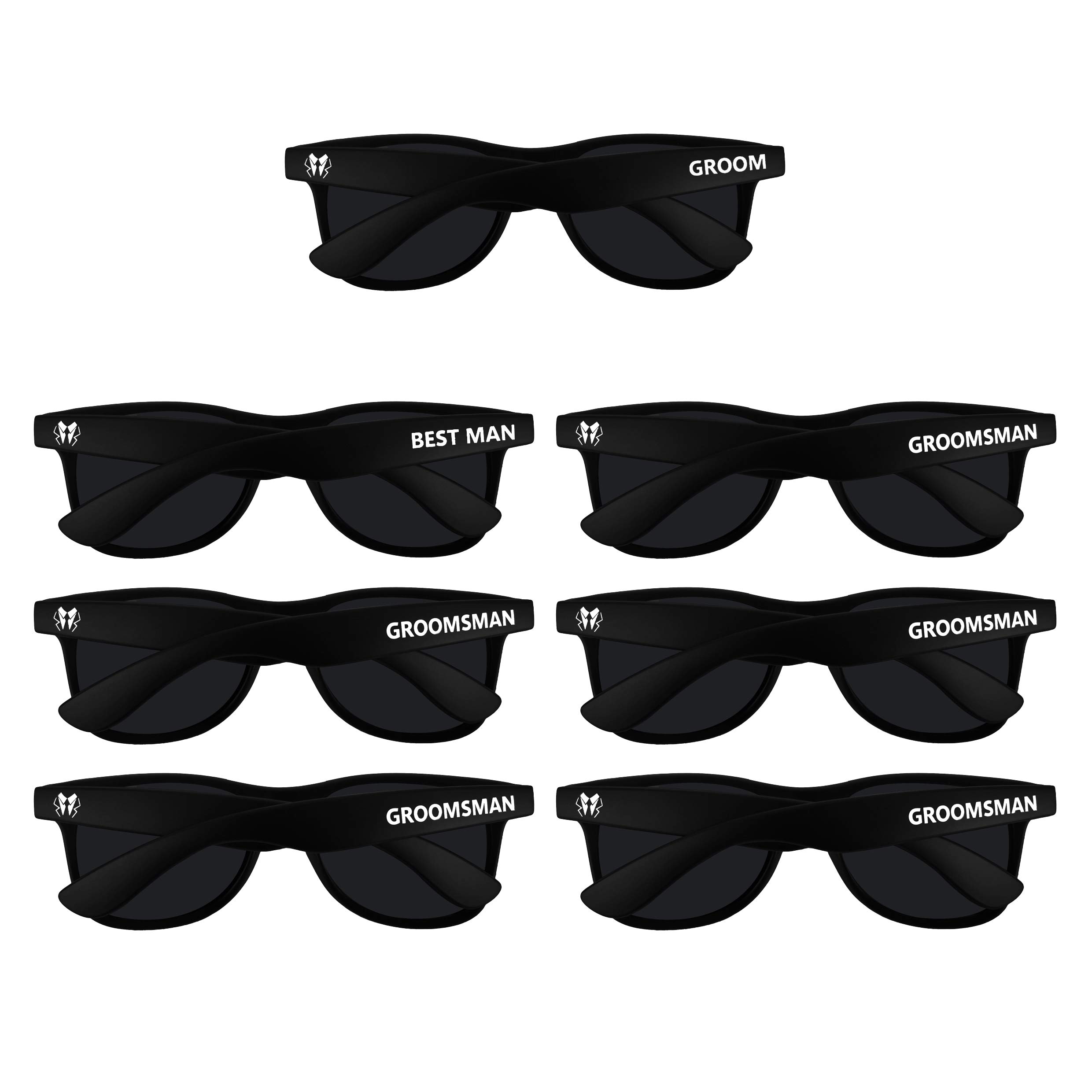 Lady&Home Men's Frosted Lady & Home Grooms Proposal Gift - 7Pcs Best Man Sunglasses For Groom, Grooms, Stag Party & Wedding (Frosted)