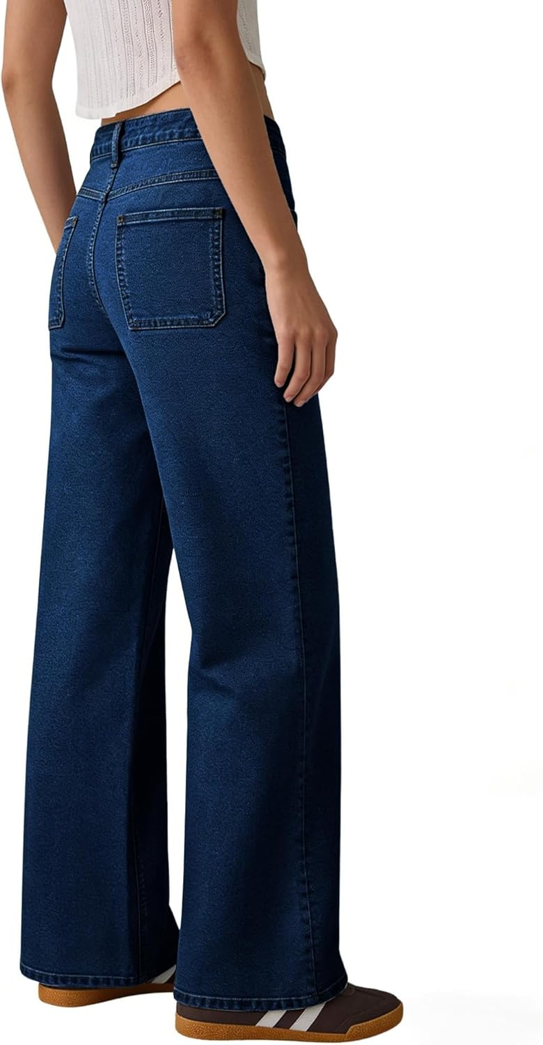 Women's High Waisted Wide Leg Jeans Strechy Straight Leg Baggy Denim Pants Trendy 2026 - Image 2