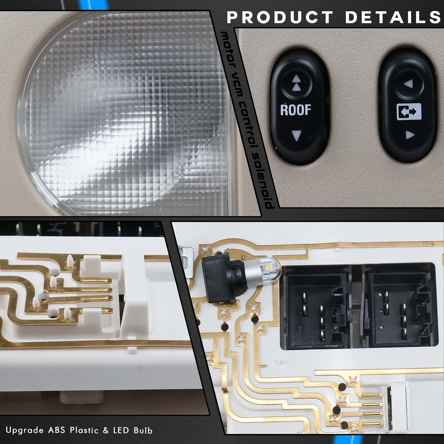 Overhead Console with LED Dome Map Light & Sunroof Switch Fit for Ford F150 2004-2008 For Lincoln Mark LT 06-08 Cab Interior Ceiling Roof Reading Lamp Replace# 7L3Z-18519A70-BA 7L3Z-18519A70-BC, Beige