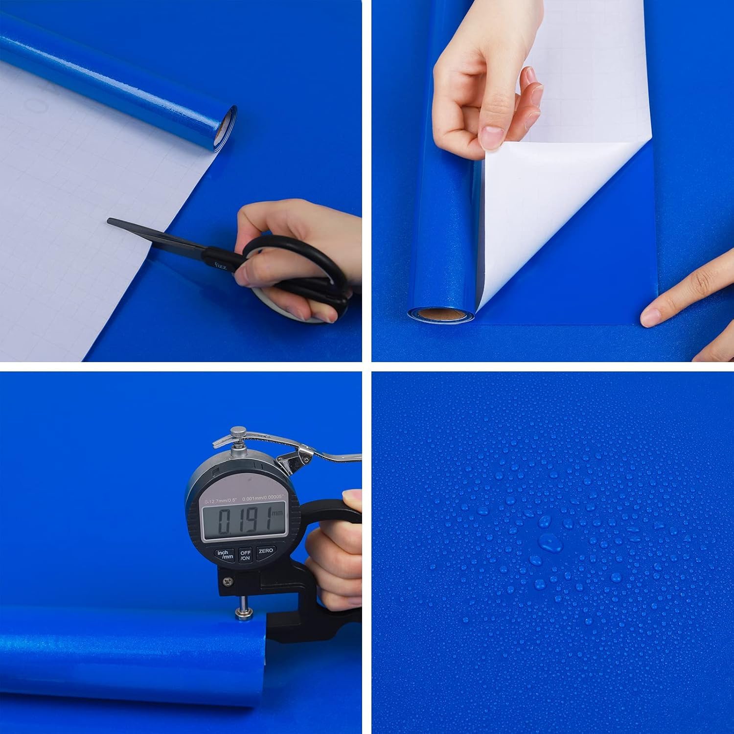 Carta Adesiva Acciaio Inox Blu - Pellicola Per Mobili, Frigo E Pareti 30x200cm - Foto 2