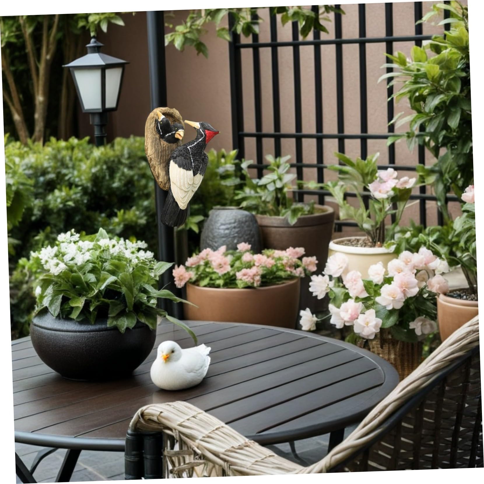 Abaodam Statua in Resina Simulata Di Volatile Decorativo Per Giardino e Cortile Ornamento Forma Di Animale Finto Resistente Intemperie Per Paesaggio Esterno
