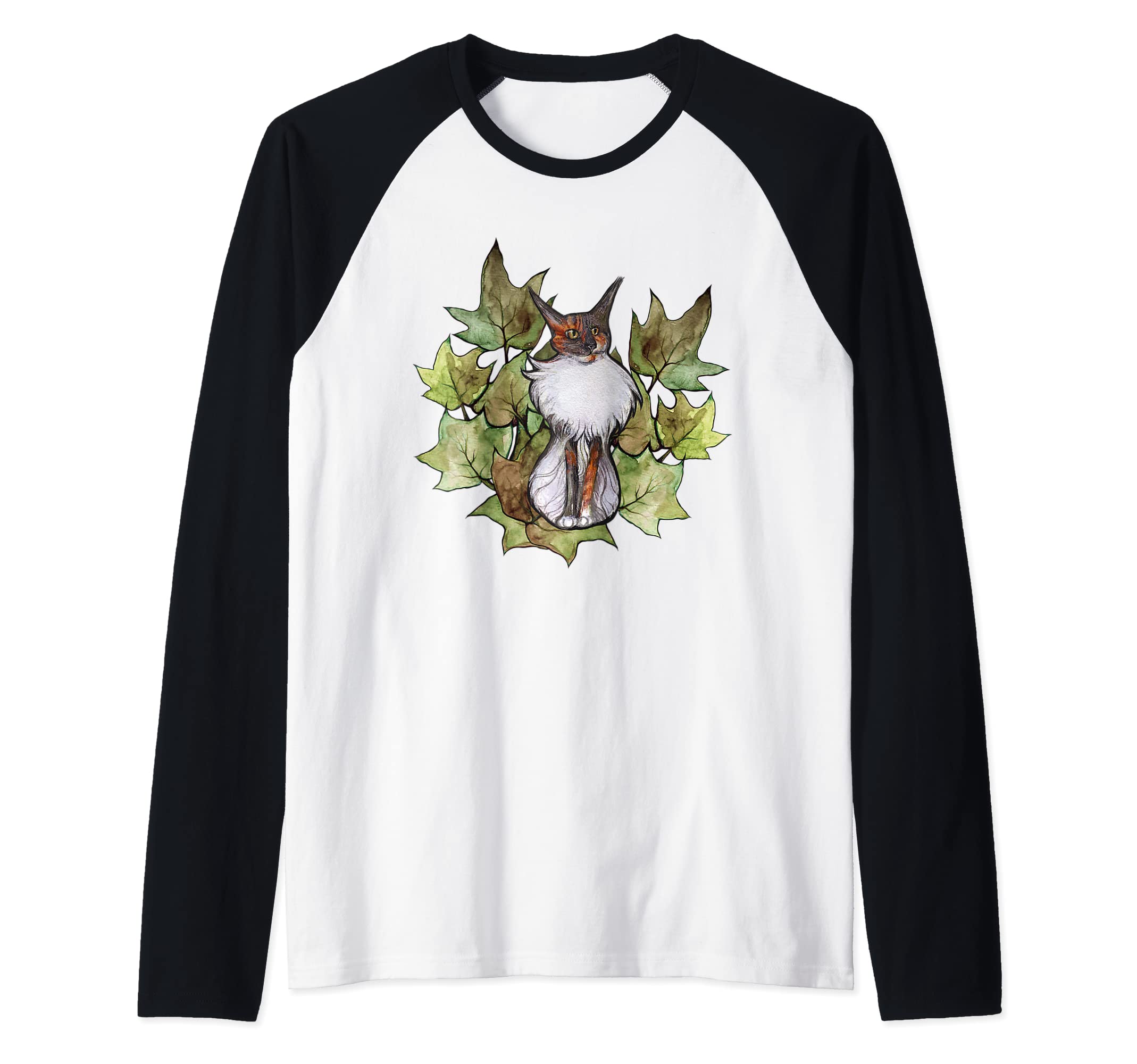 caterpillarMaine Coon Ivy Cat Raglan Baseball Tee