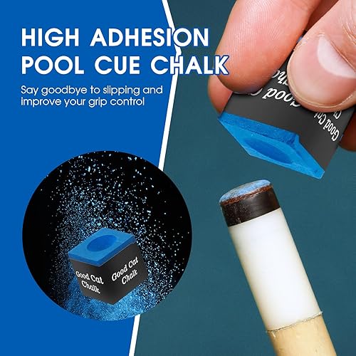 Miniatura 5 de Nano - Tiza para taco de billar profesional, paquetes a granel disponibles (12 unidades, 24 unidades, 144 unidades), agarre duradero, antimiscue,