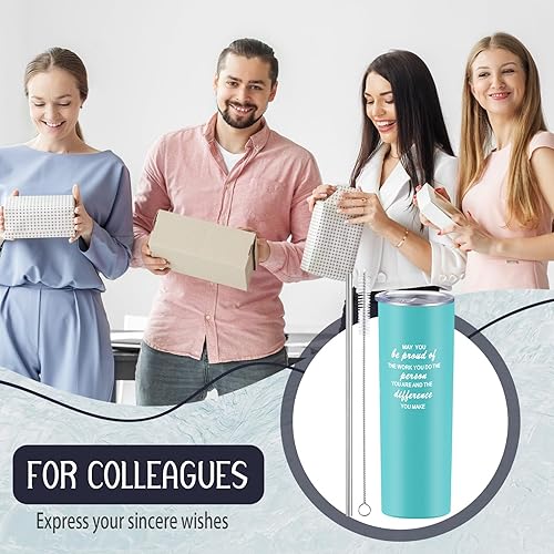 Miniatura 6 de Rtteri 4 piezas de regalos de agradecimiento para empleados, regalos de agradecimiento a granel para compañeros de trabajo, vaso motivacional