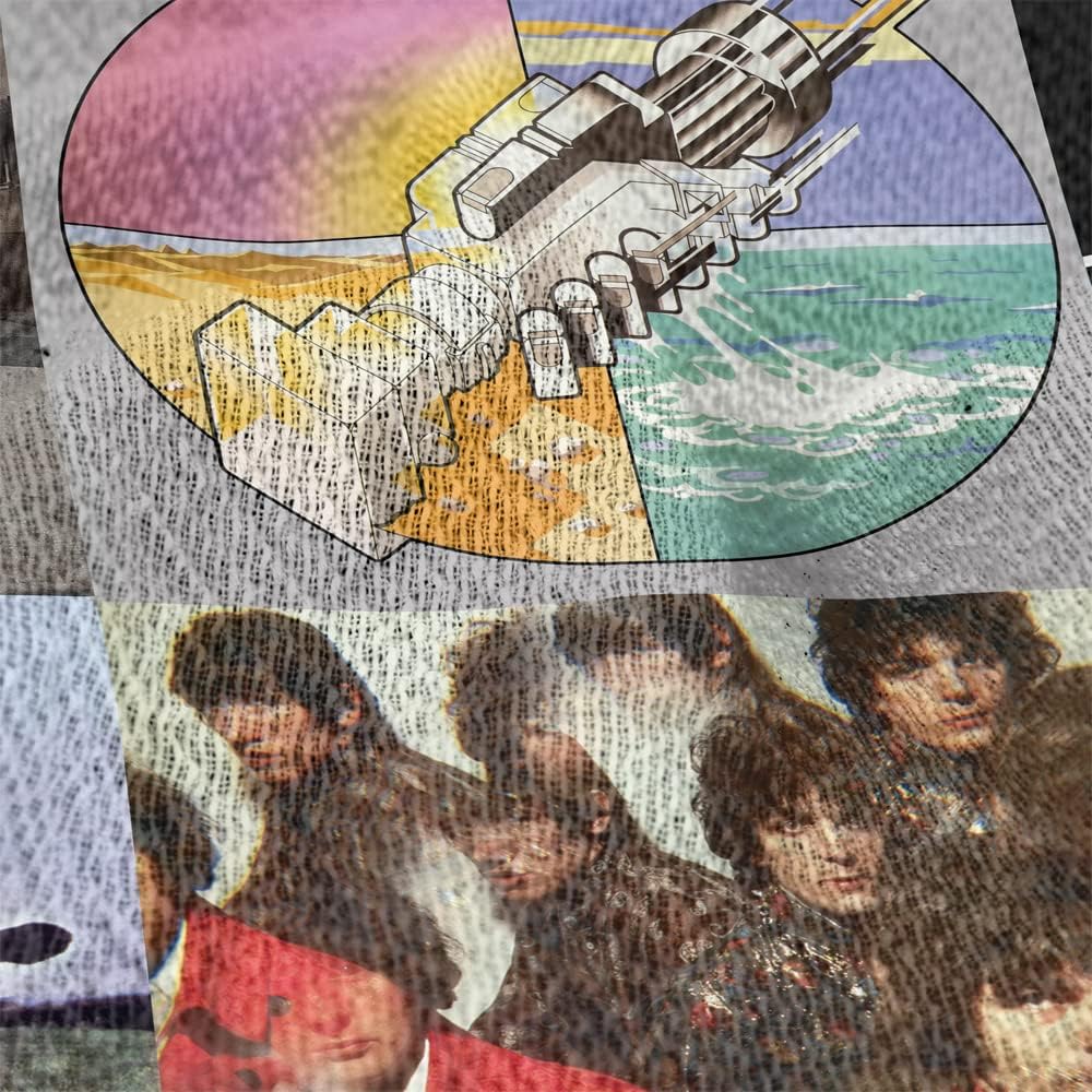 LOGOVISION Pink Floyd Blanket, 50"x60" Album Covers Grid Pattern Woven Tapestry Cotton Blend Fringed Throw Blanket