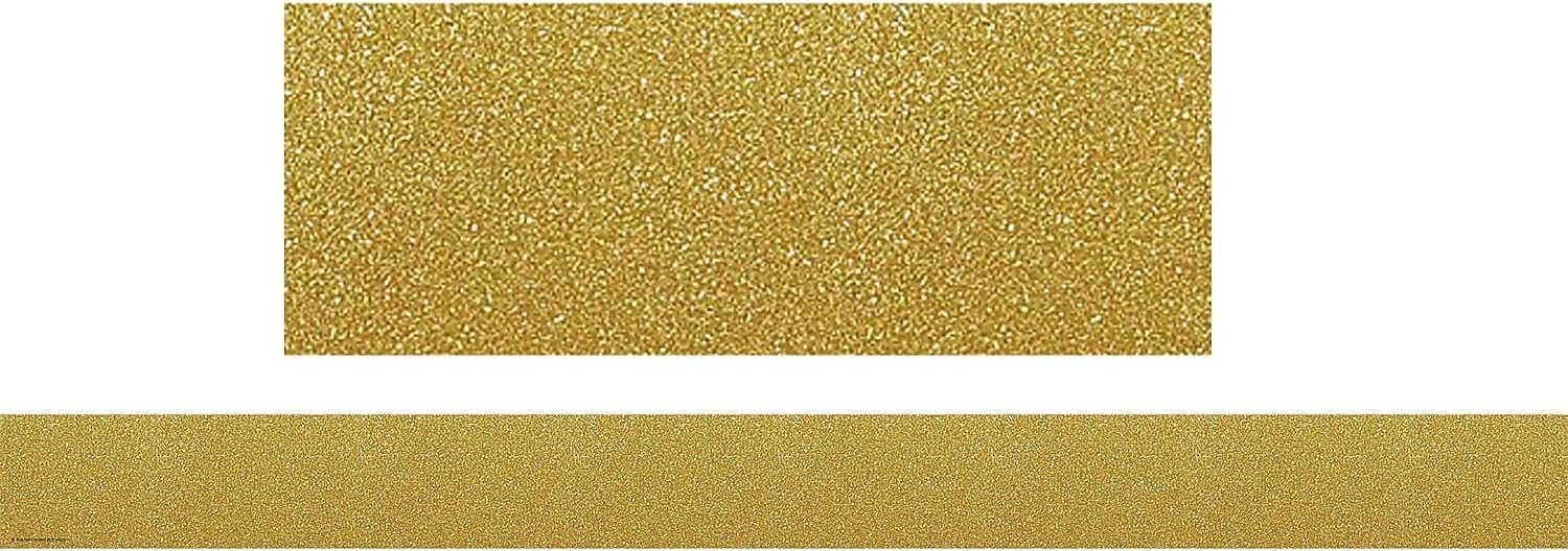 Teacher Created Resources (5627) Gold Shimmer Straight Border Trim