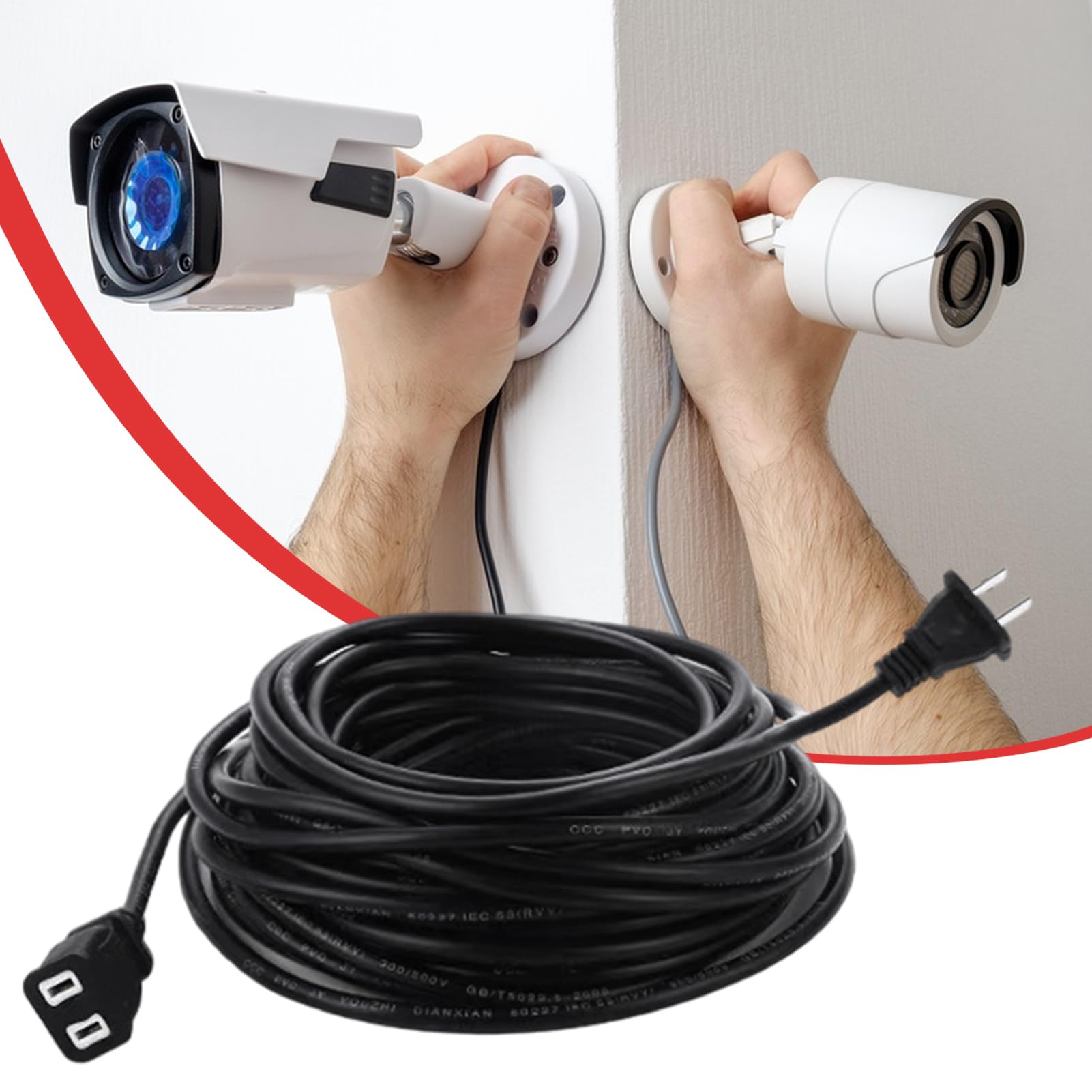 Rallonge Électrique Noire Appareil Long Résistant Au Froid