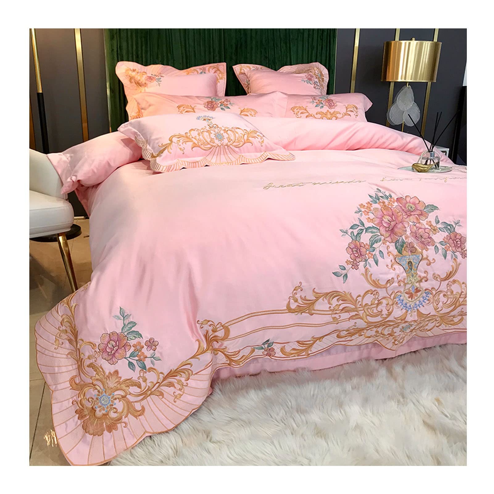 Housse de couette 200x230cm broderie rose pour des nuits douces à deux