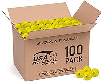JOOLA Primo Pickleball Balls - USAPA Approved Tournament Indoor Outdoor Balls, 40 Hole Design, Durable High-Visibility Yellow, 4/20/100 Pack