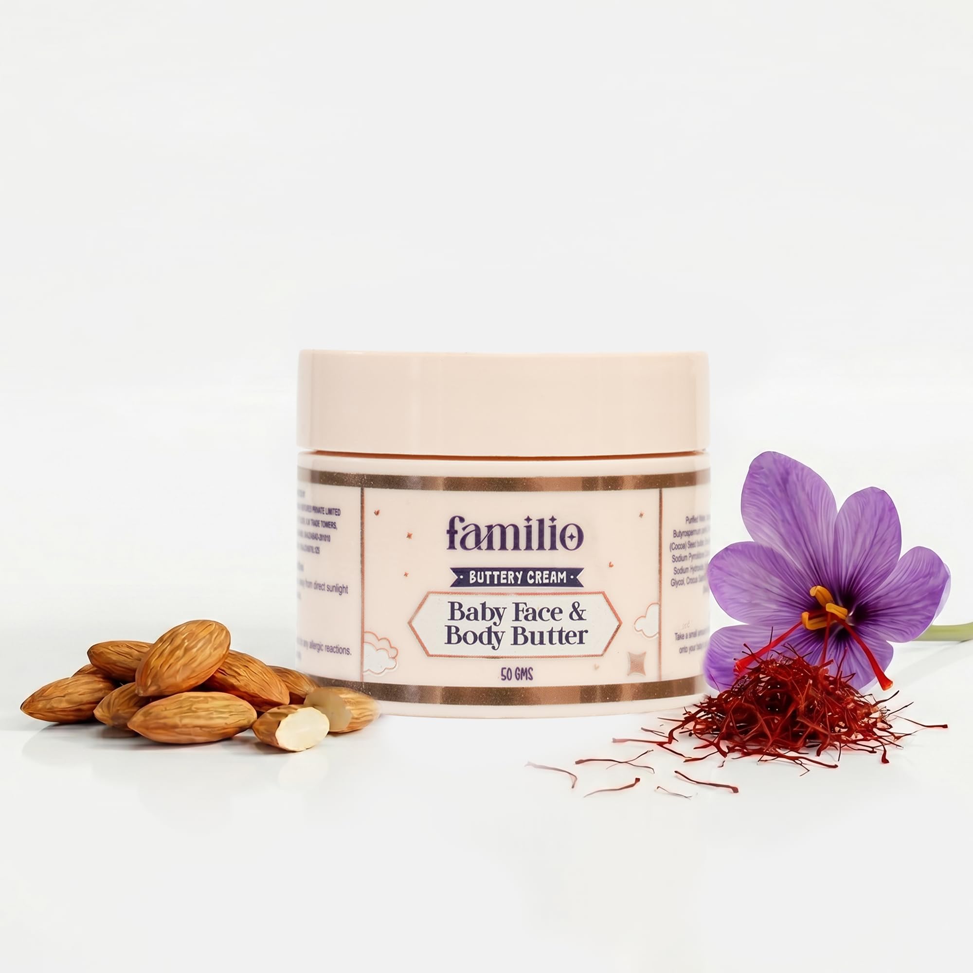 Familio Baby Face & Body Butter | Gentle Daily Moisturizer for Soft, Nourished Skin | Enriched with Shea Butter, Cocoa Butter, Almond Oil & Vitamin E | Deep Hydration & Natural Protection | 50 g