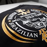 Rule Out Męska koszulka do sztuk walki. Brazylijskie Jiu Jitsu. International Gold Team. Odzież codzienna (rozmiar XLarge)