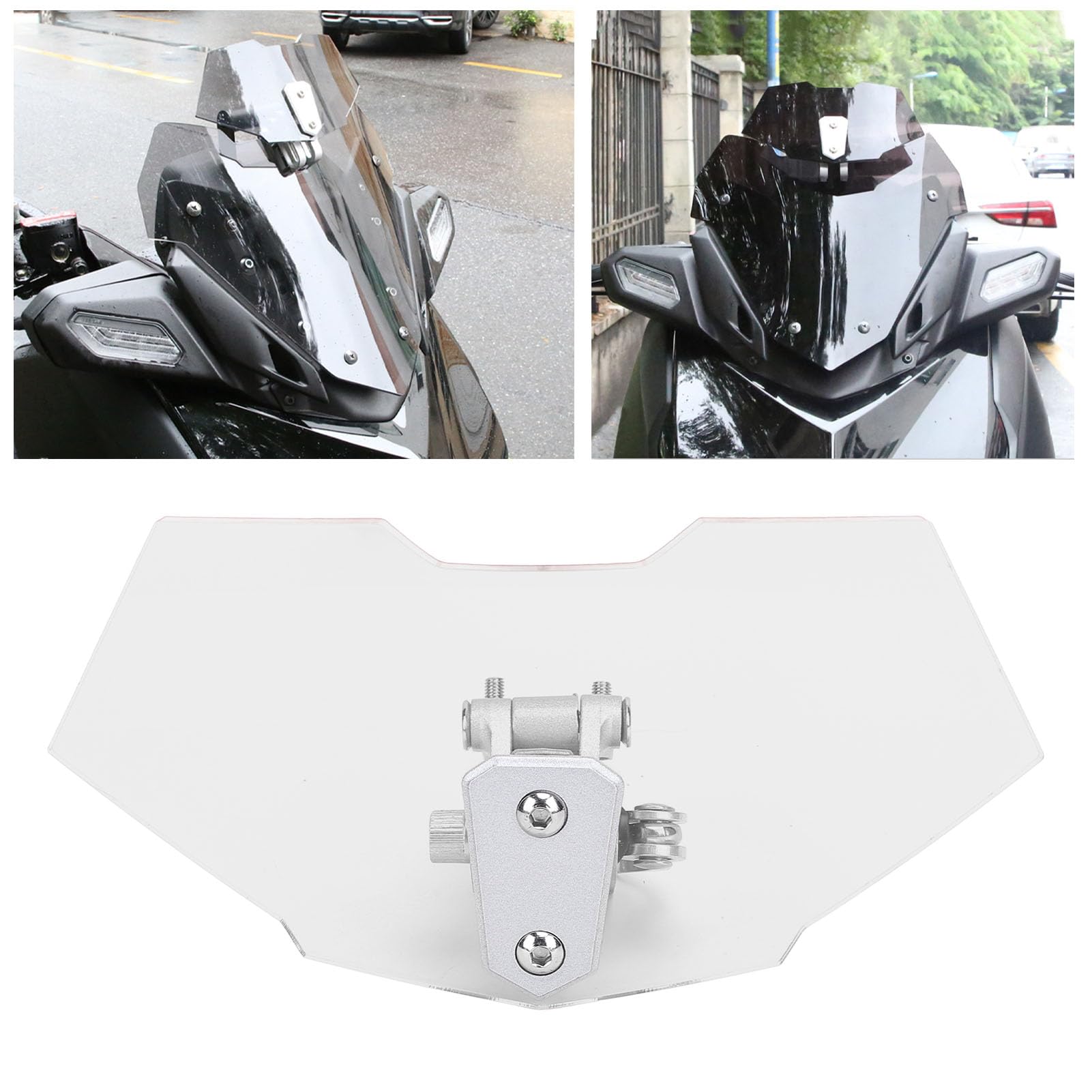 Motocyklowe akrylowe, podwyższone, regulowane przedłużenie owiewki zapewniające bezpieczniejszą jazdę (Jasne)