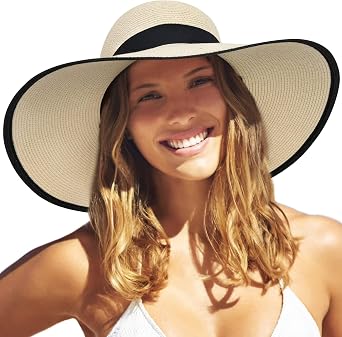 FURTALK Womens Sun Straw Hat Wide Brim Floppy Summer Beach Hats for Women