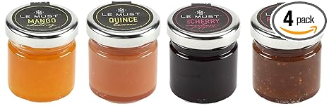 Le Must Premium Chutney Assortment Mini Jars, Mini Chutney Jars for Charcuterie Pack of 4