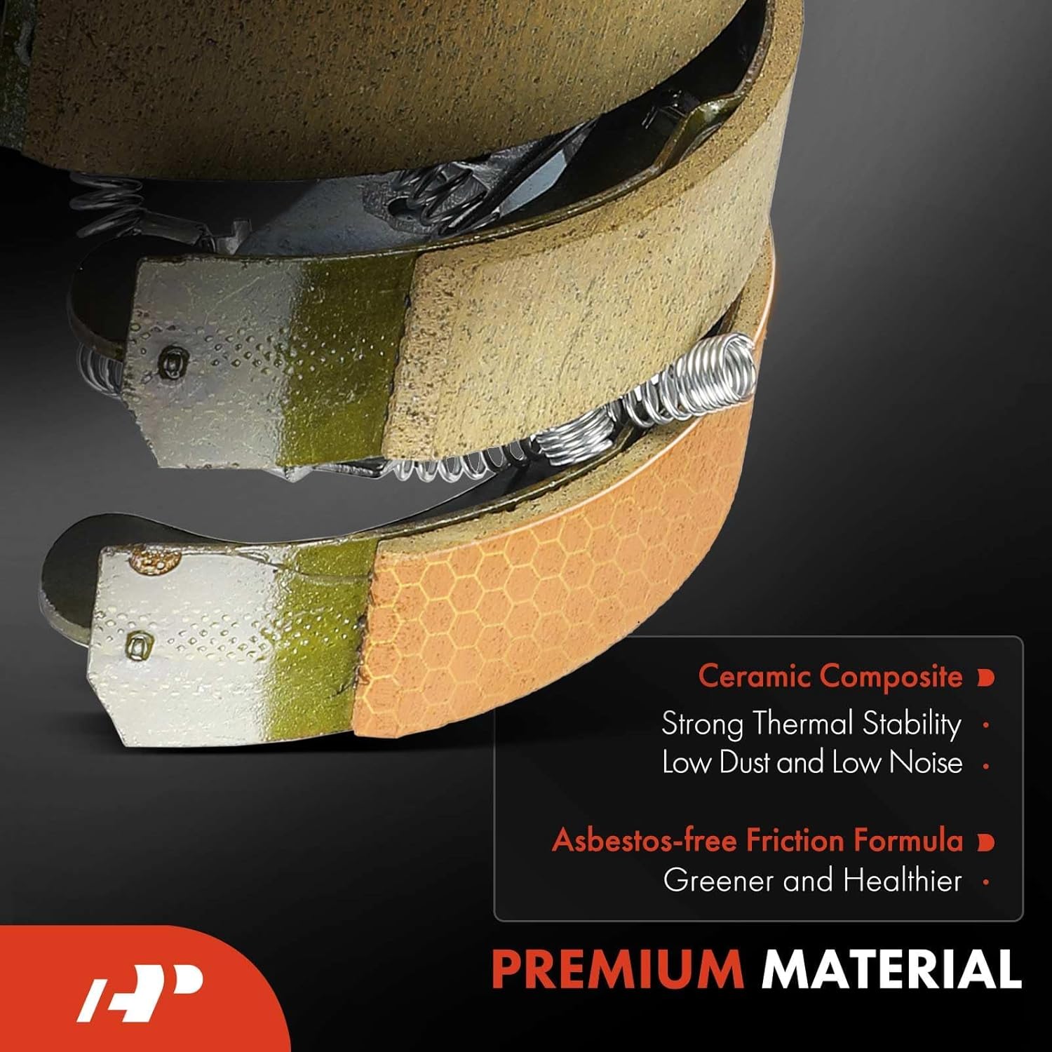 A-Premium Rear Ceramic Drum Brake Shoes Set Compatible with Select Chevrolet Models - Malibu 2005-2007, Cobalt 2005-2008, 4 Pcs