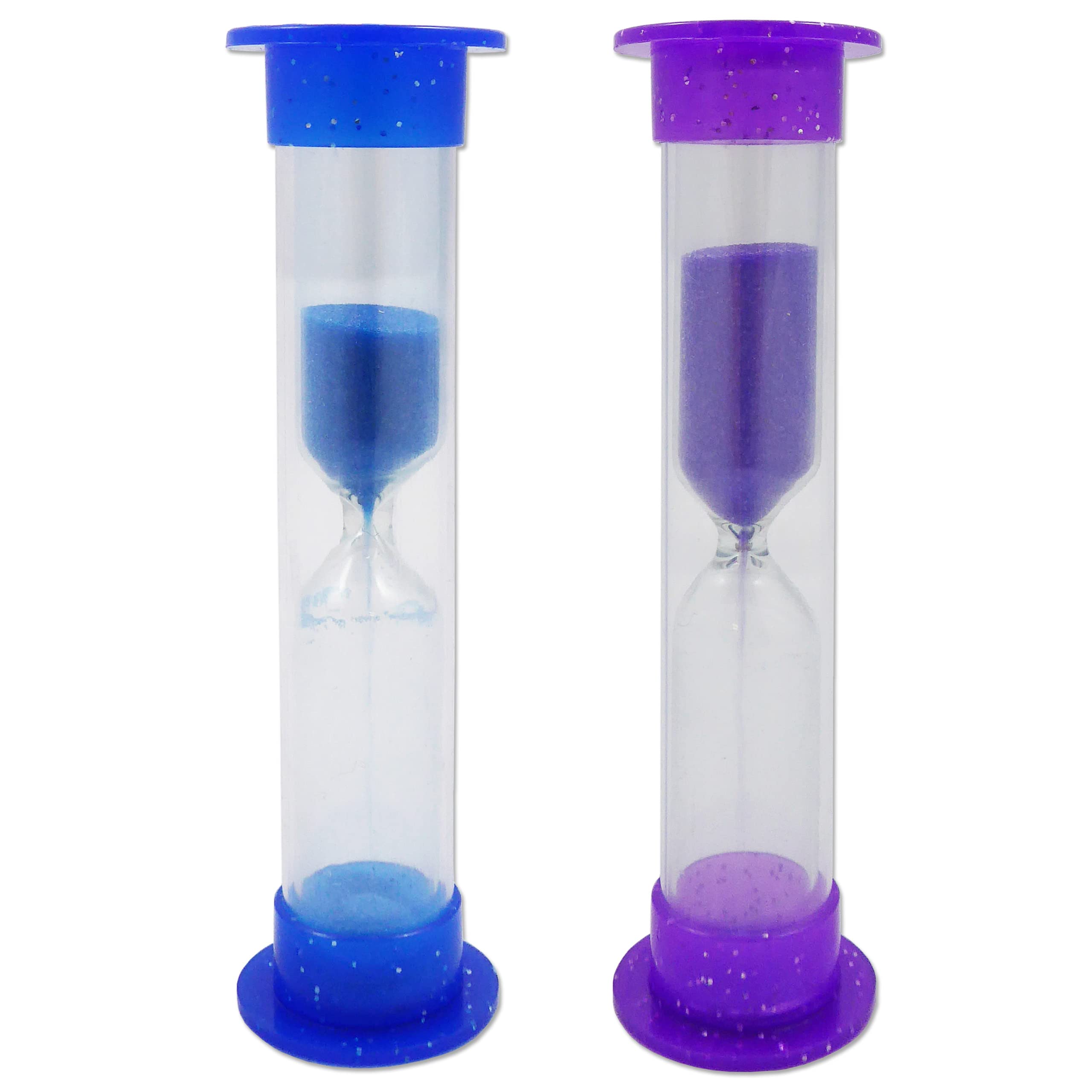 Dental Aesthetics Blue & Purple 2 X Glitter Timer - 2 Minute Sand Toothbrush Timers (Blue & Purple)