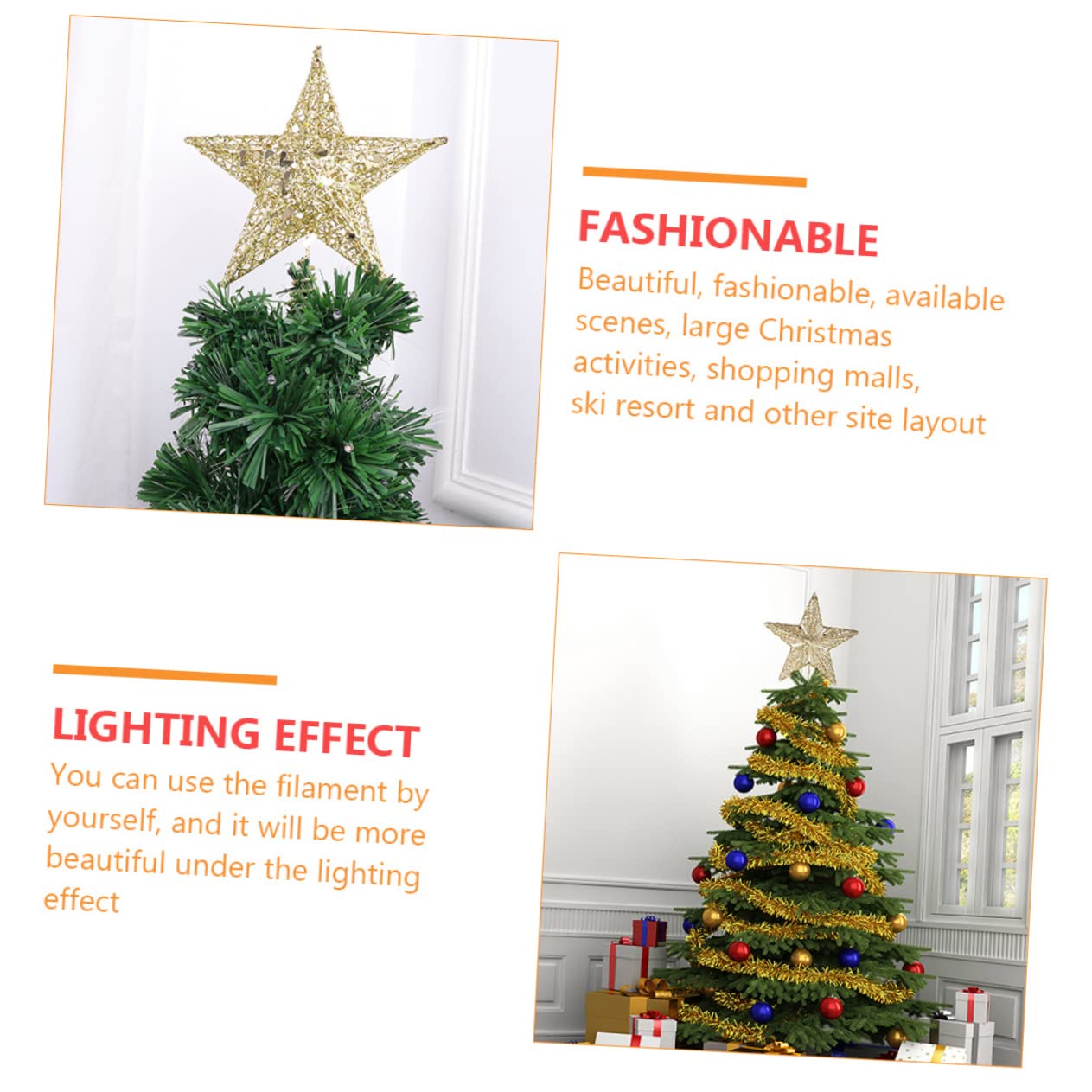 OUNONA 6stücke Weihnachtsbaumspitzen Stern Aus Eisen Glitzernde Goldene Weihnachtsbaumdeko Und Festliche Baumkrone Für Weihnachten Langlebig Und Wiederverwendbar