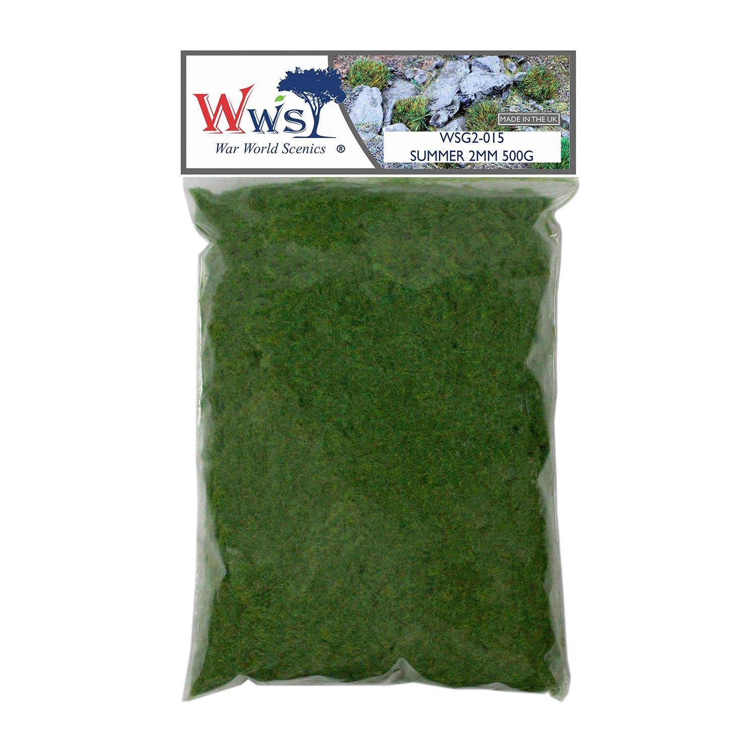 WWS War World Scenics WWScenics | 2mm Sommer Statische Grasfasern | 500g | WSG2-015 | Streugras für Modellbahn und Modellbau