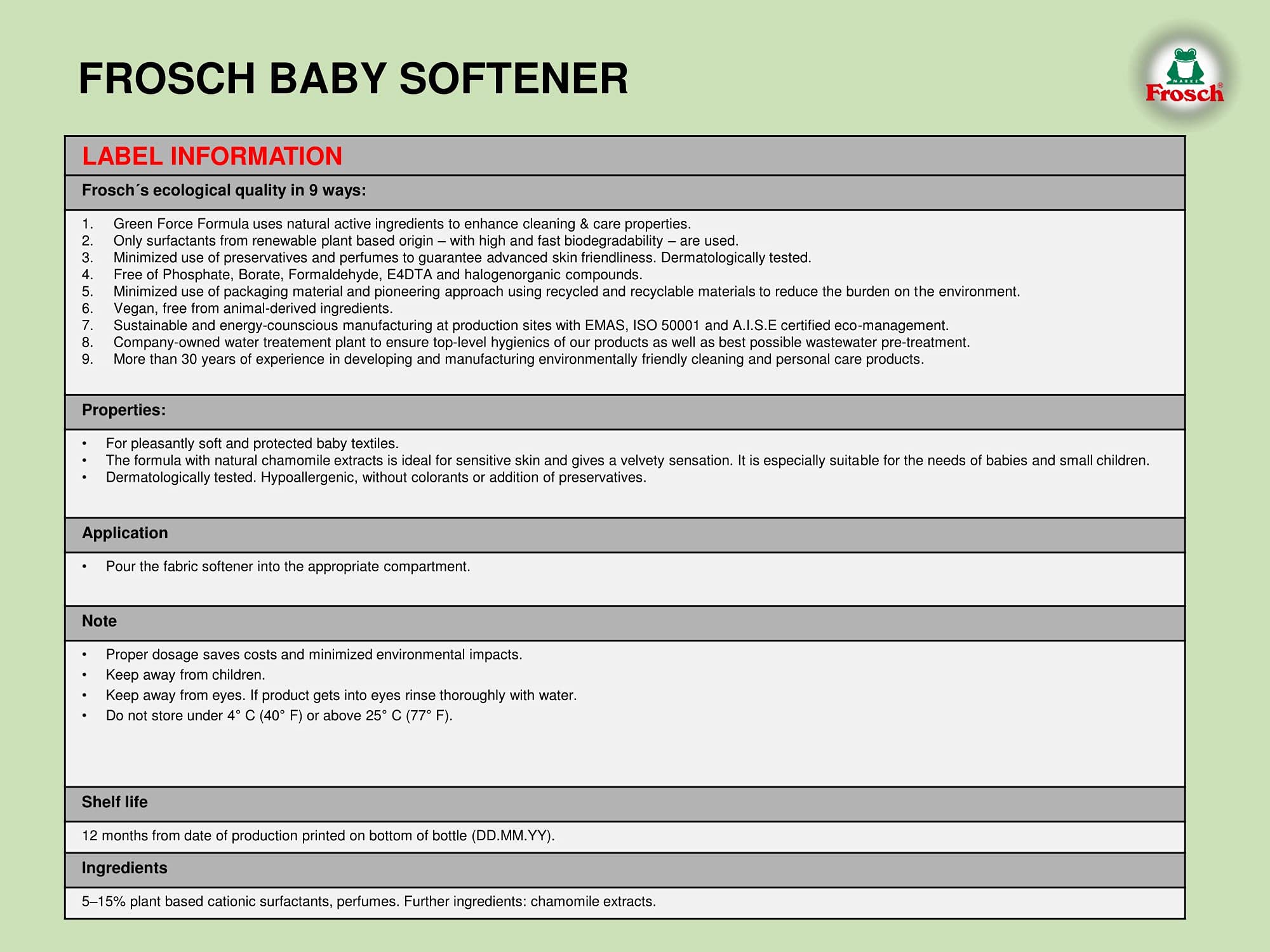 Frosch Baby Çamaşır Yumuşatıcısı 750 ml