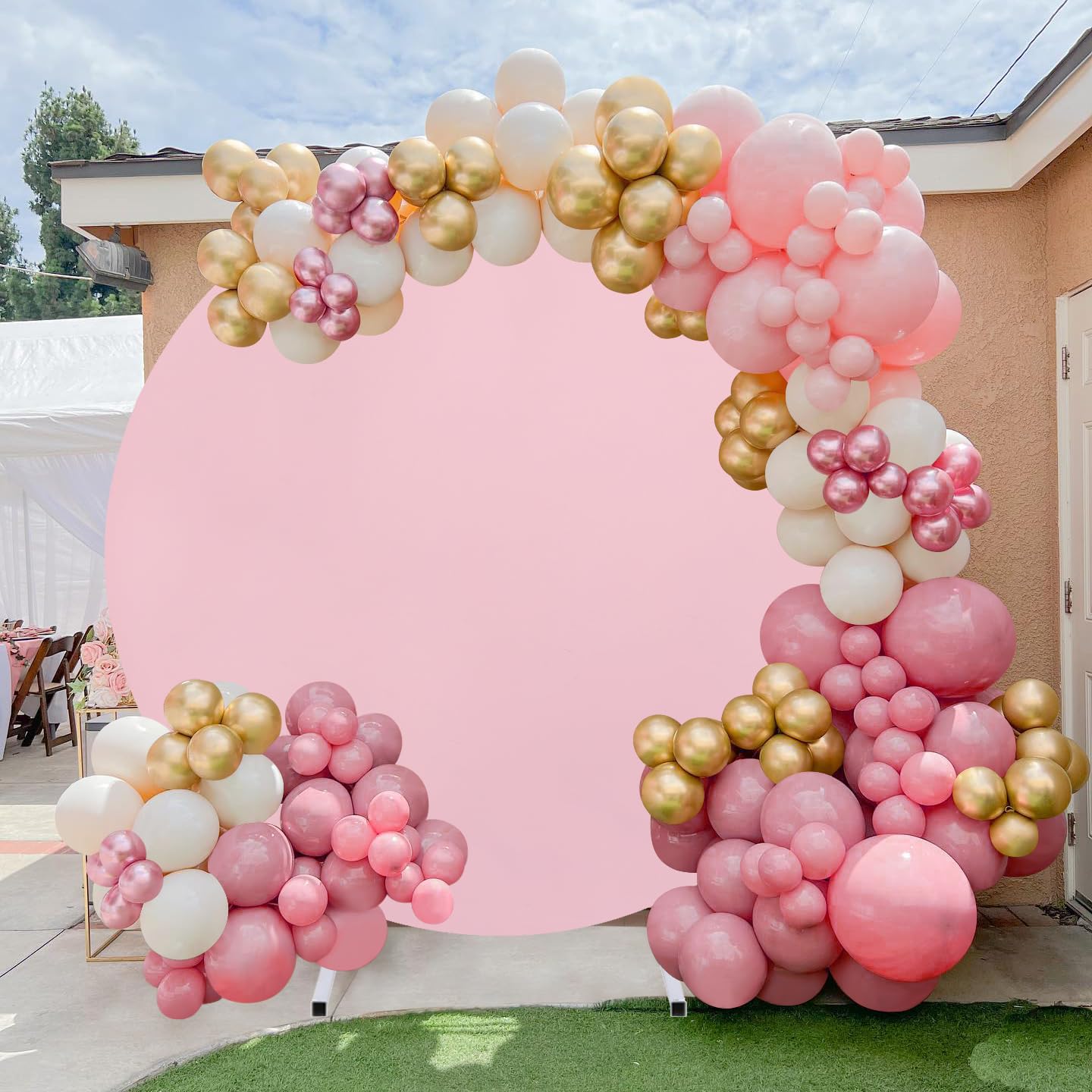 Circlr Solid Pink Simple Party Round Backdrops