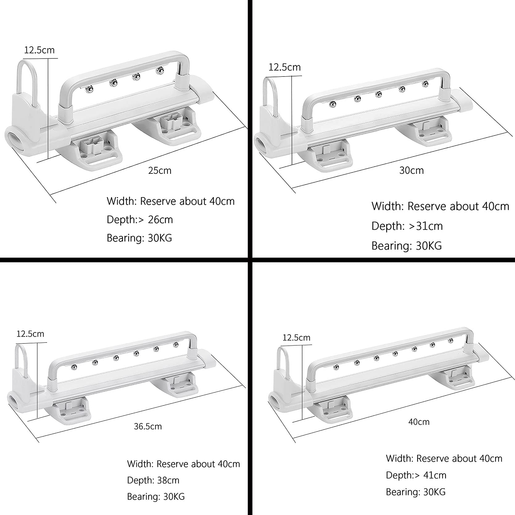 Uittrekbare kledingstang voor het uittrekken van de kleerhangers, verstelbare kledingkast, telescoopstang, broeken kledingstang (397 mm, zwart