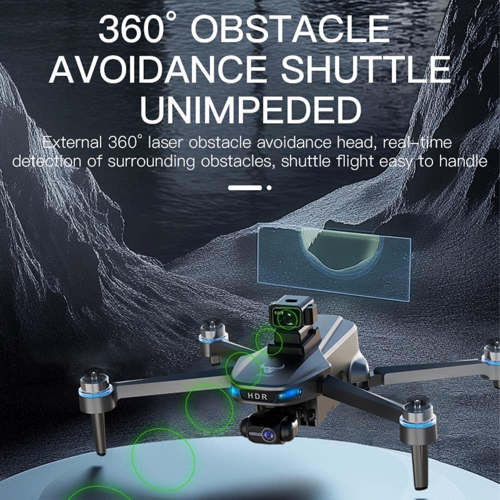 Drohne mit 4K Kamera für Erwachsene, 3 Achsen Gimbal Stabilization, 3 km Videoübertragung, 6,5-Zoll-Bildschirm, Flugzeit 90 Minuten,Professionelle Drohne, 2 Batterien, Grau