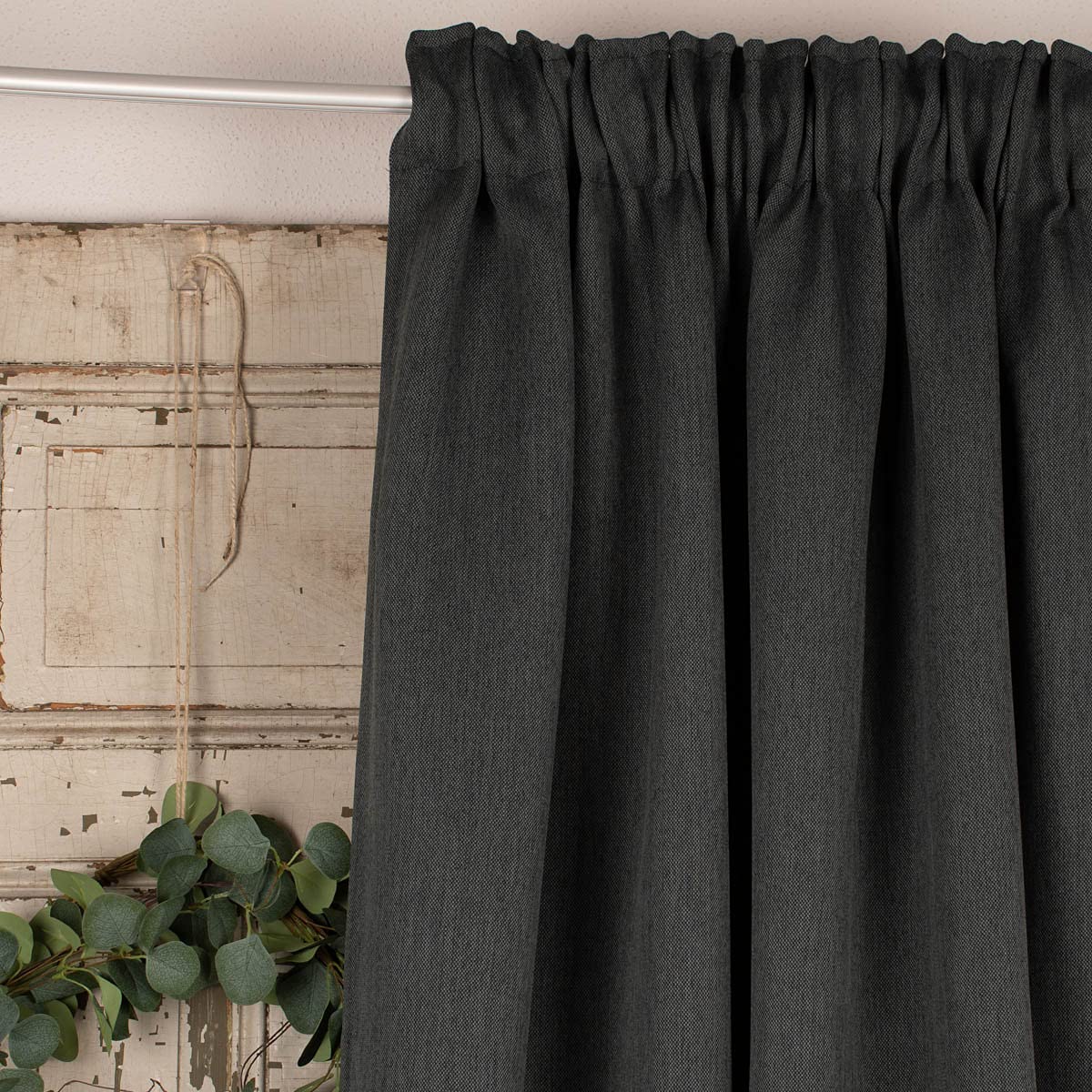 Homing - Fertigschal - Gardine - Schal - Fenstervorhang - Vorhang mit verdeckten Schlaufen - Galdin - 245 x 140 cm - anthrazit - verdunkelnd - 5951-50