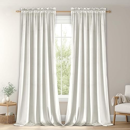Miniatura 324 de Cortinas de terciopelo JIUZHEN, cortinas opacas suaves de terciopelo retro para dormitorio, cortinas elegantes con reducción de ruido y Rosa