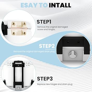 Cooler Replacement Parts with 1 Cooler Drain Plug Cooler Plastic Hinges
