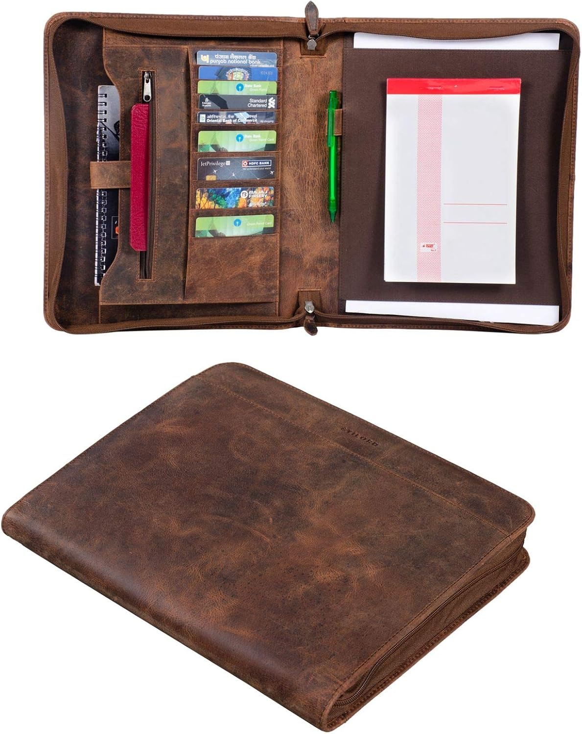 Archivio ufficio e accessori per scrivania Colore:seppia STILORD Massimo Cartella  Portadocumenti A4 Pelle con Cerniera Custodia Organizer Vintage Portablocco  per MacBook 13,3 marrone urban-earth.co.uk