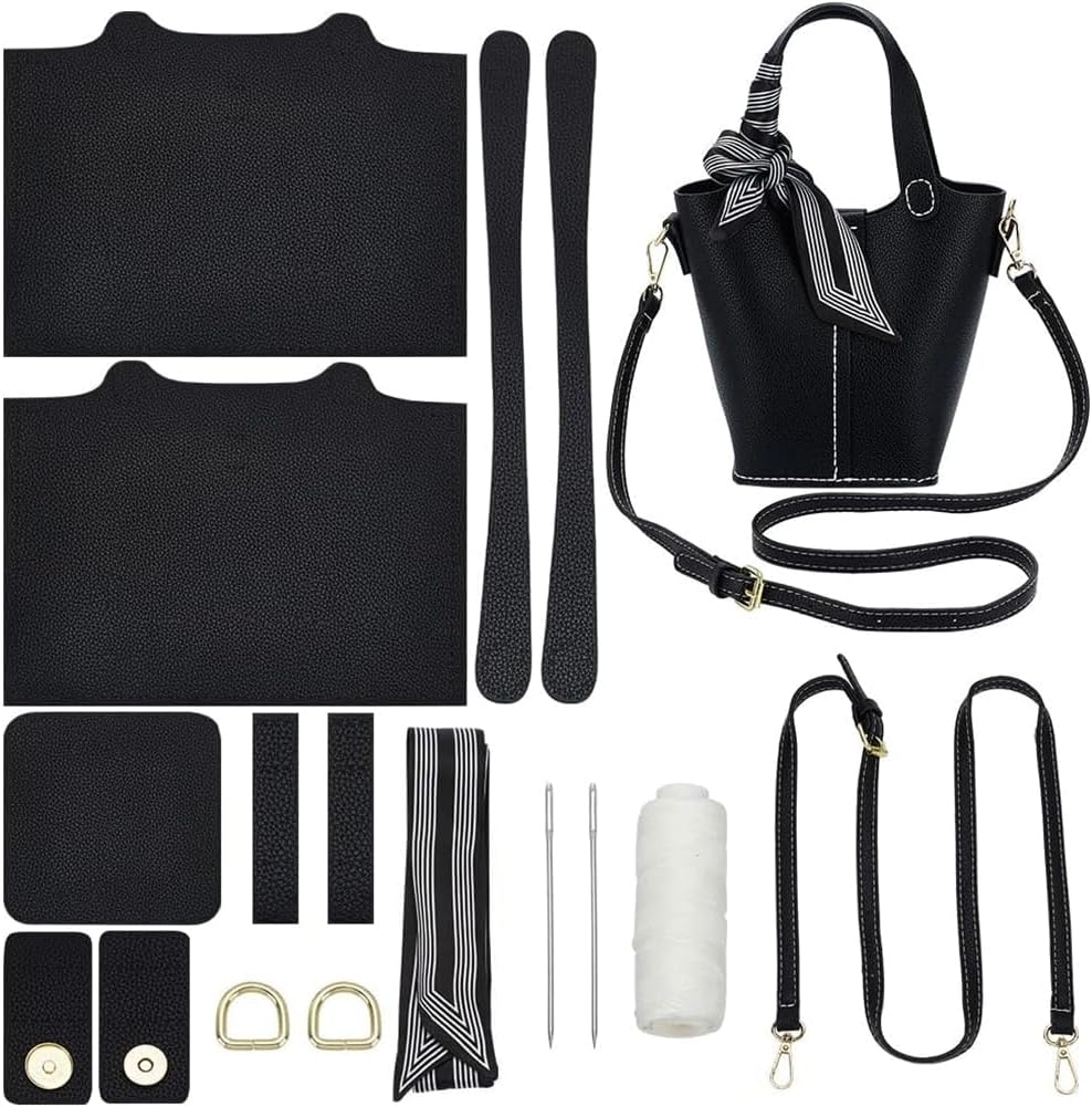 WADORN DIY PU Leather Handbag Making Kit, Women‘s Shoulder Bag Making Set for DIY Purse Making Leather Shoulder Handmade Bag Sewing Accessories for Woman Birthday Holiday Day DIY Craft