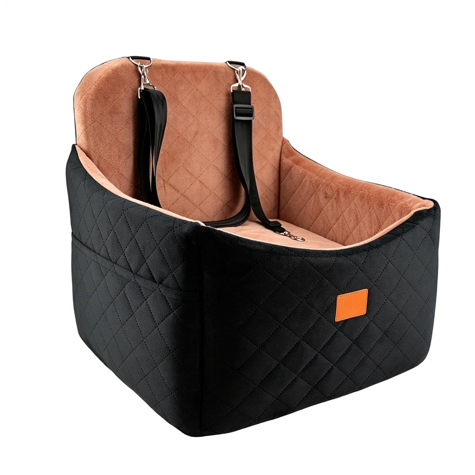 Asiento De Coche Para Perros Pequeños Transportín Viscoelástico de Mascotas | Asiento de Coche para Cachorros SUV, Camión, Viajes, Trayectos Diarios, Vacaciones, Veterinario, Parque