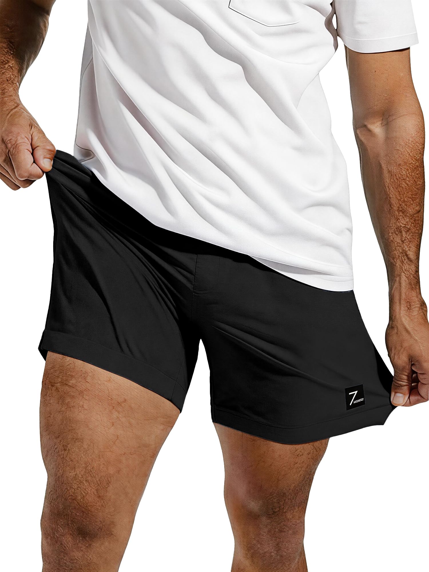 Comdecevis Mens Athletic Shorts 7 Inch Lightweight Quick Dry Stretch Casual Gym Running Shorts
