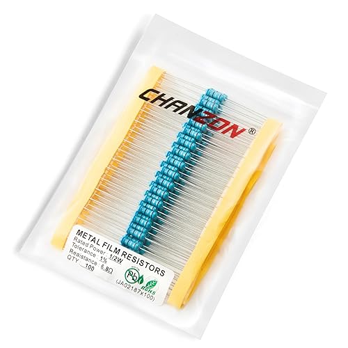 Vista 278 de Chanzon 100pcs 1/2W (0.5W) 100 Ohmios Resistencia fija de película metálica Ohmios 0.01 ±1% Tolerancia 100R MF Resistencias de orificio pasante