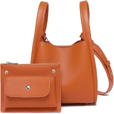 Mini PU Bucket Bag Crossbody Purse Magnetic Closure