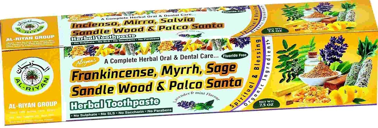 ORGANIC HERBAL TOOHPASTE - LAVENDER AND MINT FLAVOUR (FRANKINCENSE, MYRRH, SAGE, SANDLE WOOD & PALCO SANTA