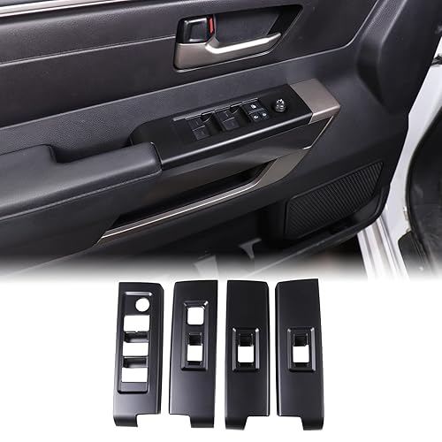 Miniatura 8 de Aunginsy Cubierta de panel de botón de elevación de vidrio para puerta de automóvil compatible con Toyota TundraSequoia 2022-2023 puertas delanteras