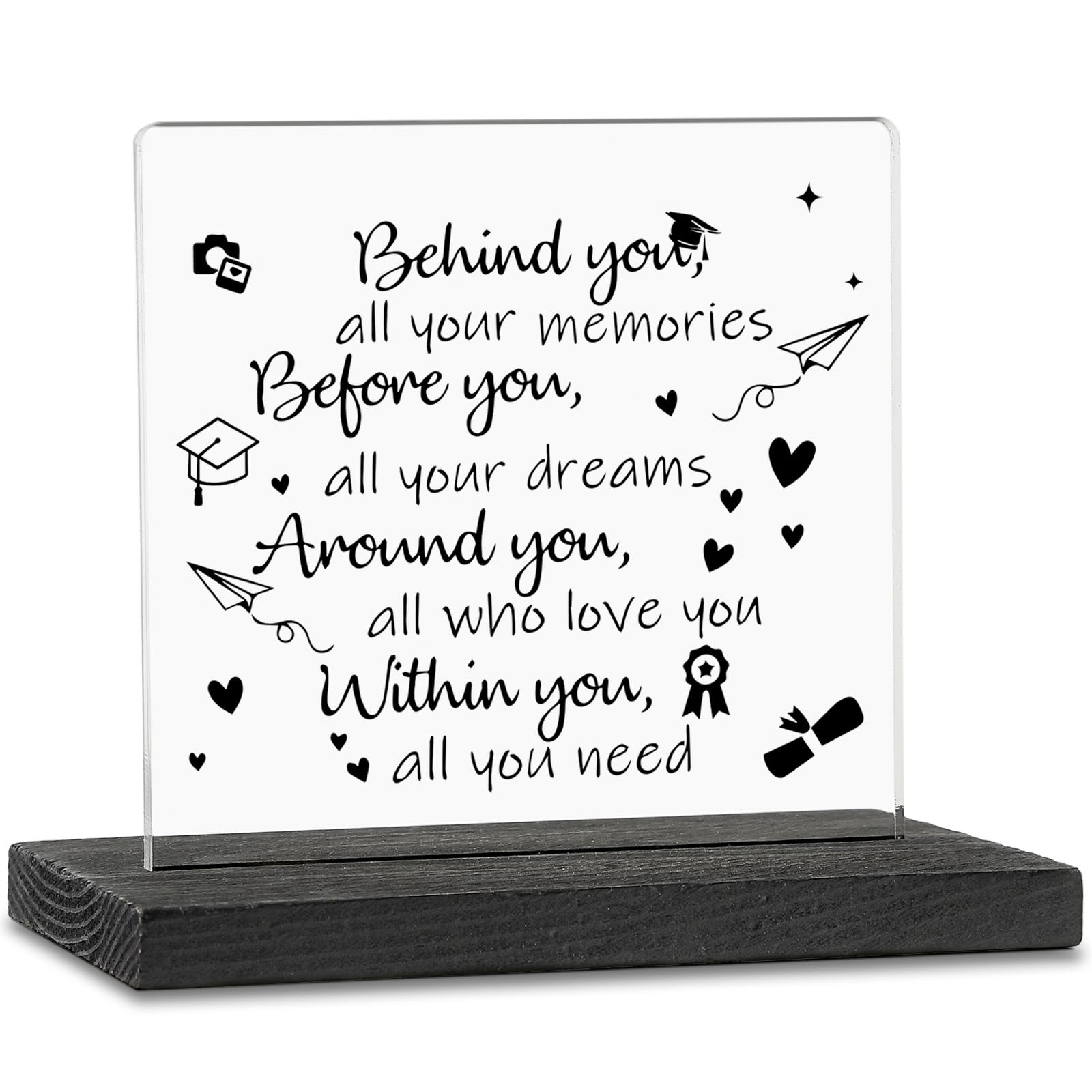 Amazon.com: Behind You All Your Memories Sign, Congrats Grad Gift Women ...