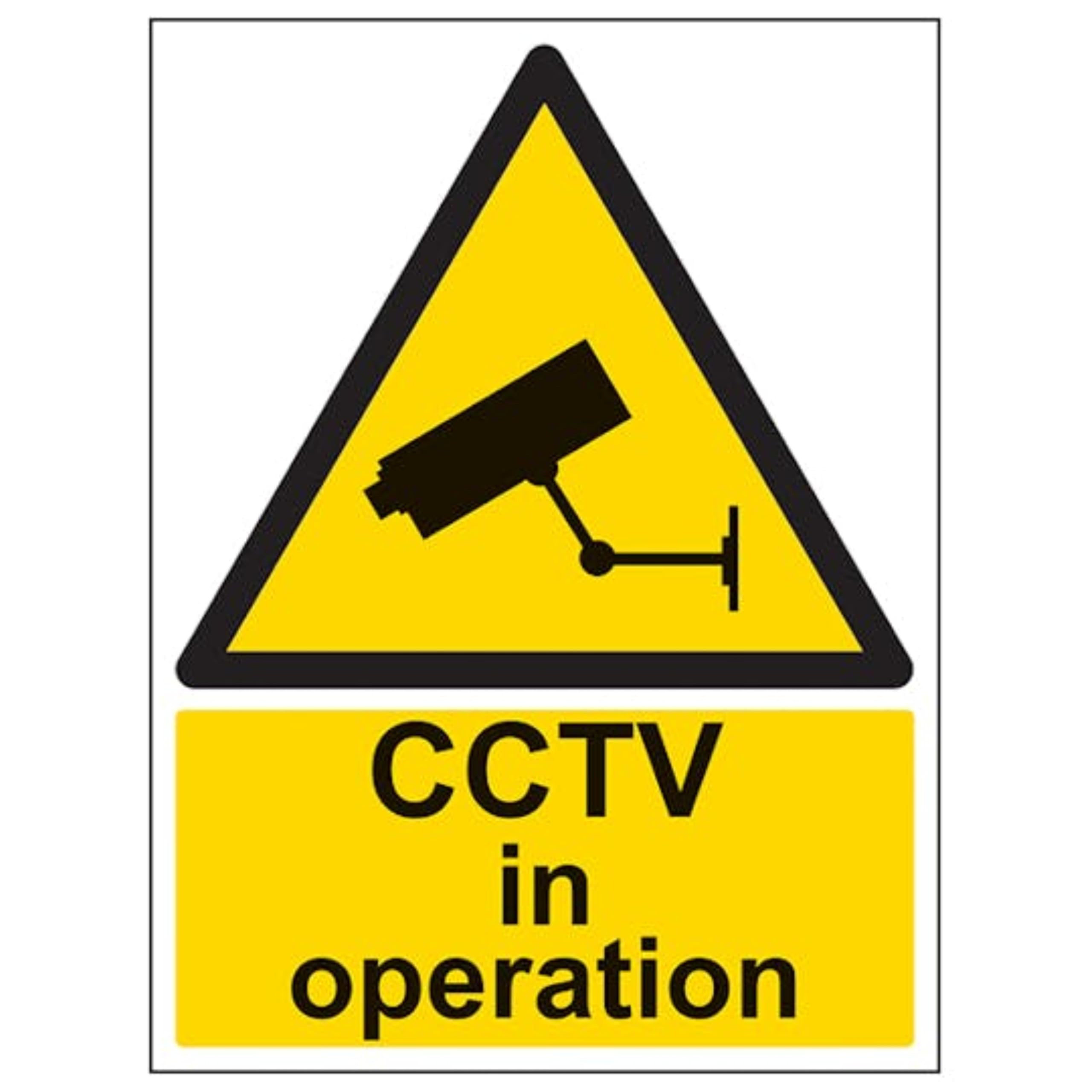 V Safety Warning Cctv In Operation Sign - Portrait - 300mm X 400mm - 1mm Rigid Plastic