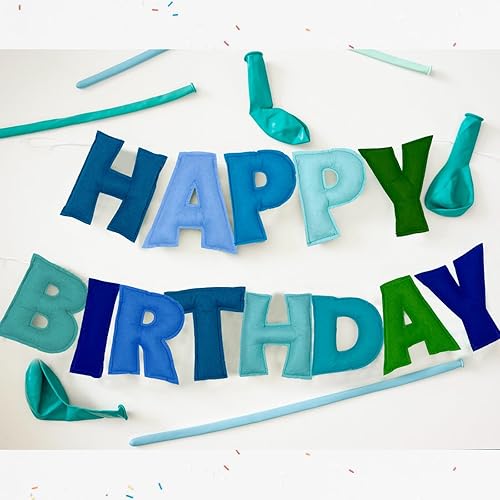 Vista 8 de Cartel de feliz cumpleaños preencordado – Guirnalda de bola de fieltro, decoraciones de fiesta de arcoíris, guirnalda de feliz cumpleaños, letrero