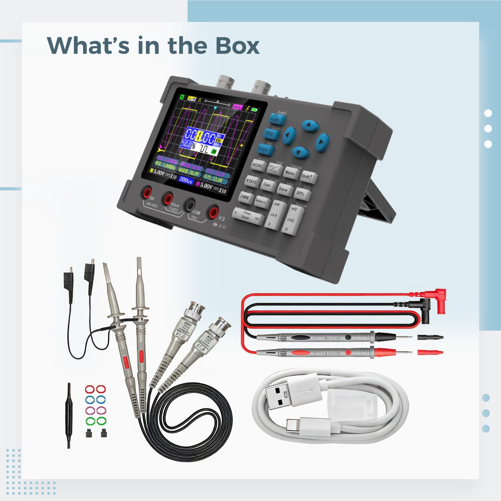 Zweik-Mini-Oszilloskop-Multimeter – übersichtliches Display für genaue Messungen – 14 x 8,6 x 3,3 cm, perfekt für verschiedene Instrumente