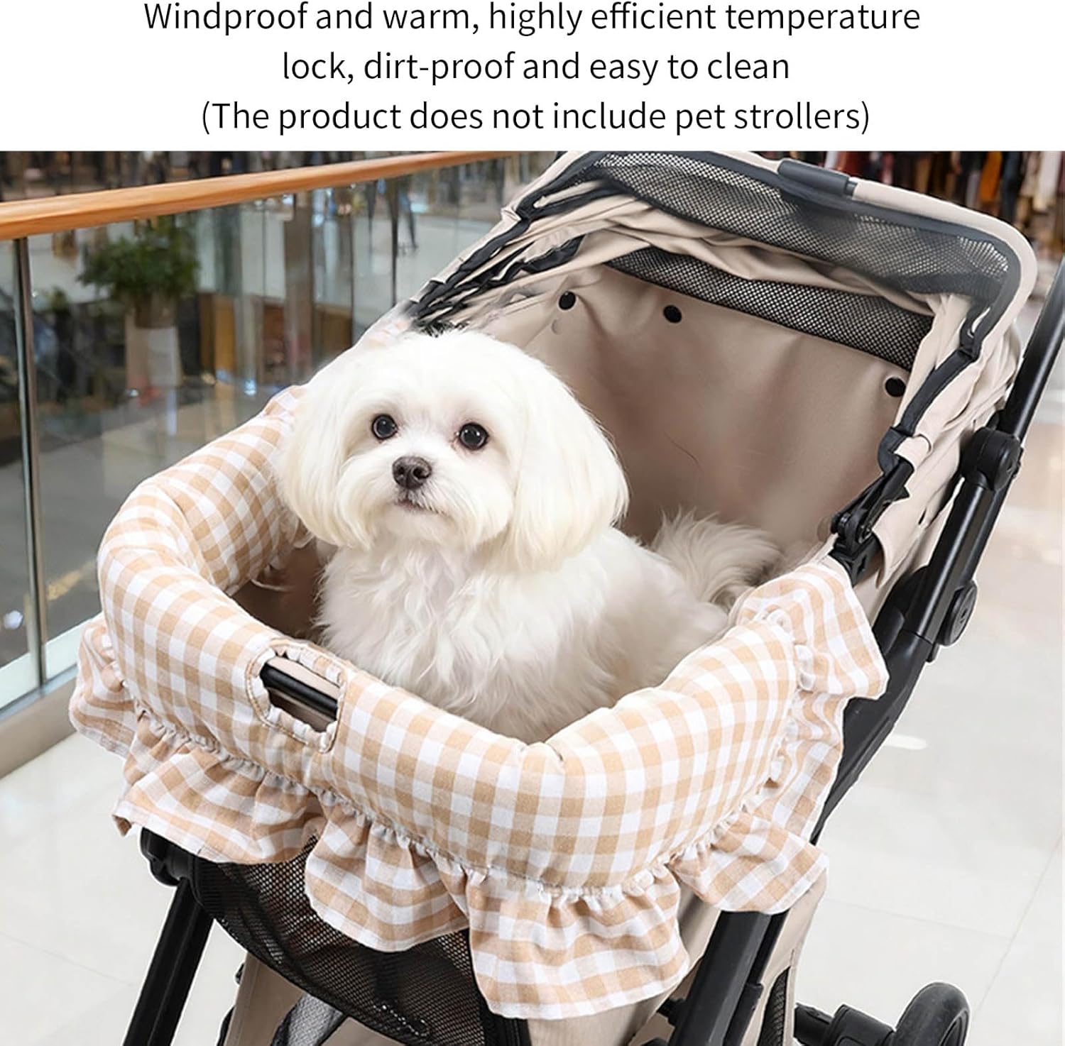Dog Strollers Mat with Pillow for Winter Warm Travel Camping Accessories Warming Cushion for Pushchair Camping Supply Pet Pushchair Pad
